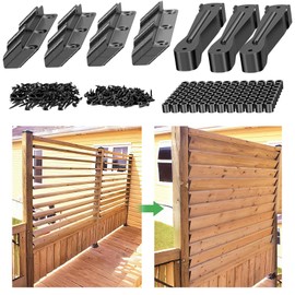 Pisman Sunblind System Brackets,Louver Hardware Kit for Shutter System,Holding Up to 11 Boards (48'')-Powder Coated Iron Brackets,Perfect for Gardens, Patios and Indoor and Outdoor Use(4PCS)