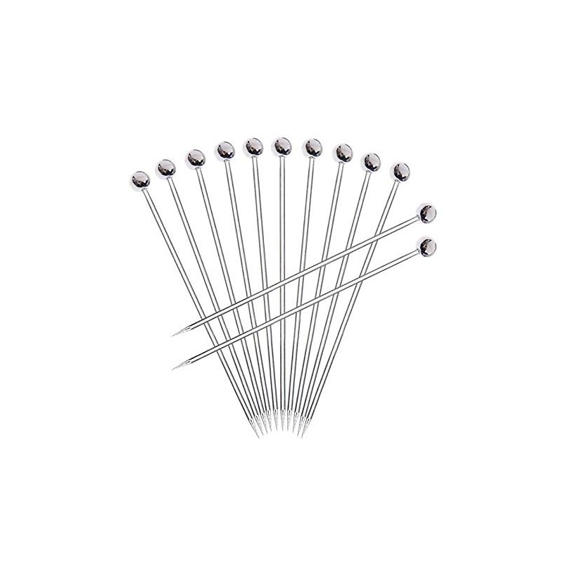 Waterstone Stainless steel Cocktail Picks, Professional 4" Fruit Stick Toothpicks(Set