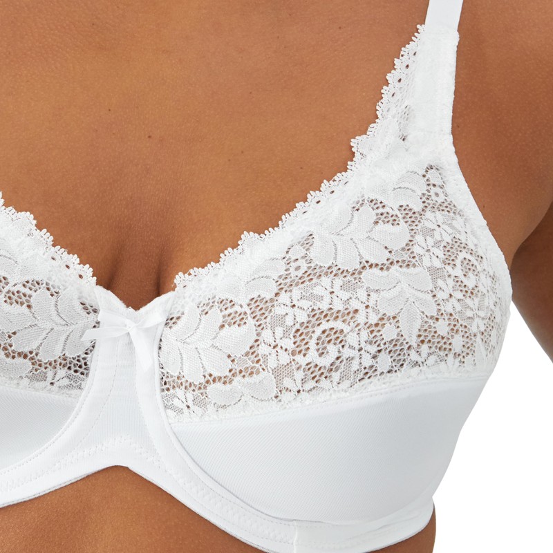 Lilyette Women's Microfiber Minimizer, White,38C