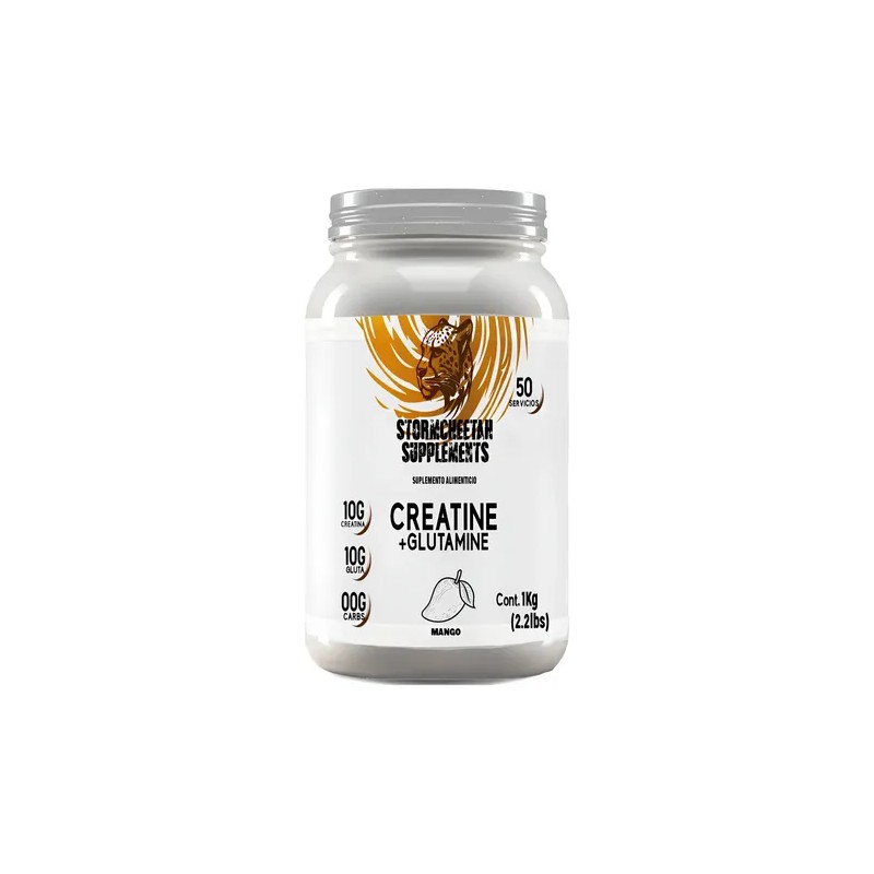 Suplemento Creatina Glutamina Polvo Stormcheetah 1kg 50ser