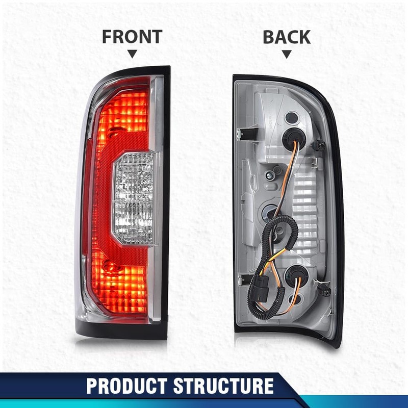 PIT66 Tail Lights w/Bulbs Compatible with GMC Canyon 2017 2018