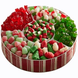 The Swiss Colony Christmas Candy Assortment - Juju Drops, Spice Drops, Mellowcremes, Gummi Bears, Holiday Candy Corn, Assorted Sweet Treats, Holiday Gift Tin, 2 lbs 1 oz net wt.