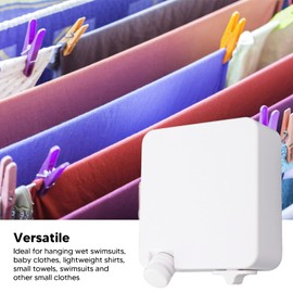 Clothes Line, Extendable Wall Clothes Dryer, Retractable Clothes Line Stainless Steel for Garden, Balcony, Bathroom or Laundry Room, Drying Length of 6 m (9026W White)