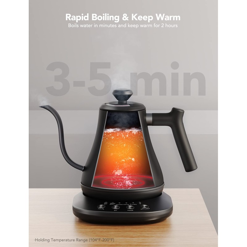 Govee Smart Electric Kettle, WiFi Variable Temperature Gooseneck Pour Over