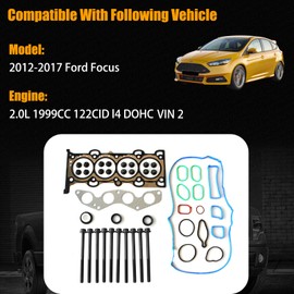 AUCERAMIC HGS4236 Cylinder Head Gasket Set with Head Bolts Fit for Ford Focus 2012-2017 2.0L ES72207