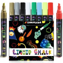 Chalk Marker for Blackboards, Dustless & Non-Toxic Ink - Wet Erase Marker Pens for LED Menu Board, Bistro Board, POP Art, Chalkboards Signs, Windows, AD Drawing, Car…