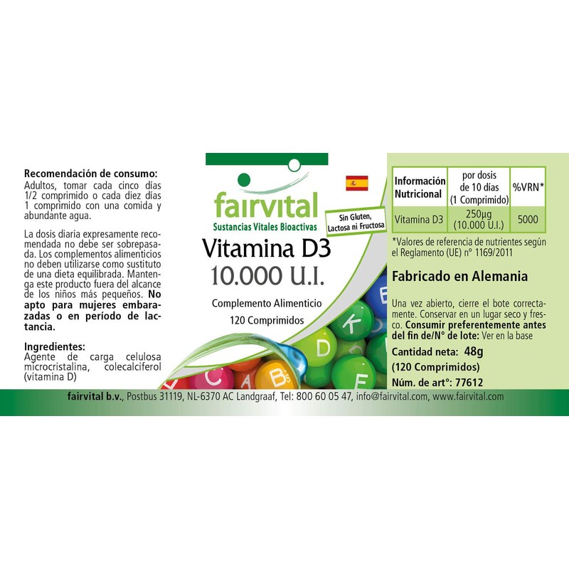 Fairvital Vitamin D3 10,000 IU Depot - High Dose -