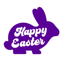Easter Bunny Iron On Decal for Clothing, Crafts and Decorations, Iron-On Most Items, Pick Size and Color, Permanent Washable, Heat Transfer Graphic Novelty Transfer Patch (Purple)