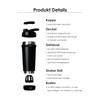 Peaksymmetry Black Stainless Steel Protein Shaker with Screw Cap