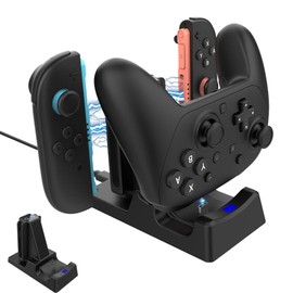 Switch 2 Joy-Con Charging Stand【New Arrival 2025 - 3 in 1】PhyiFlbey Switch 2 Pro Controller Charging Dock 3 Units Can Charge Simultaneously Space-Saving Joy-Con Right/Left with LED Indicator Lamp