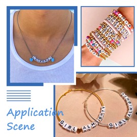 Craftdady 200pcs Alphabet Letter Beads Cube Large Hole Spacer Beads for European Jewelry Making Hole:4mm