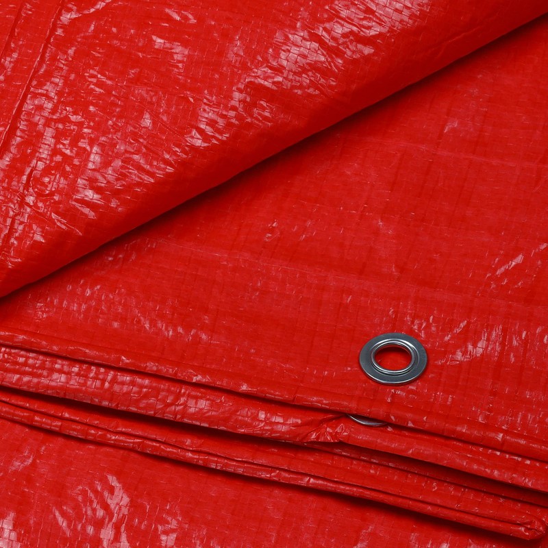 Bortaberg Tarpaulin Strengthened Waterproof With Eyelets, Orange, Multi-Use Cover Protection,