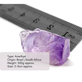 DOJA Barcelona Amethyst Rough Stone Rock Crystal Raw Crystal Amethyst 2-3 cm 500 g Crystals Healing Stones Gemstones Large Ametist Chakra Stone Attracts Rest Helps with Headaches and Migranes