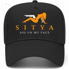 Sitya On My Face Trucker Hat | Cowboy Western Funny Vintage Trendy | Premium Snapback Hat for Men & Women (US, Alpha, One Size, Vintage Black)