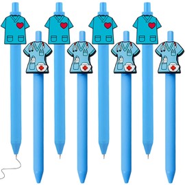 8Pcs Cute Nurse Pens - Funny Nurse Accessories with Black Gel Ink, Perfect for Medical Assistants, Nursing Students, Week Gifts, and Appreciation Gift.