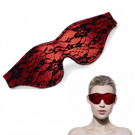 1 Pcs Blindfold for Adults Couples, Red Floral Lace Eye Mask, Soft Comfortable Sleeping Meditation Eyeshade, Valentine's Day Gift for Girlfriend Wife(Red)