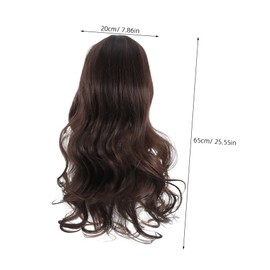 Vaguelly Long Wavy Wig Long Wavy Brown Wigs for Women Natural Synthetic Wig Highlight Hair Wigs Highlight Wig Synthetic Wig for Women Brown Wig with Bang Light Brown High Temperature Wire