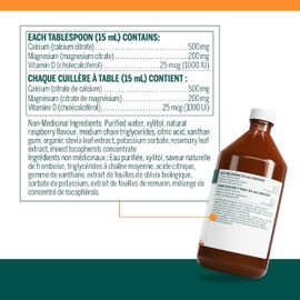 Genestra Brands - Cal Mag Raspberry Liquid - Calcium and Magnesium with Vitamin D to Support Bone, Teeth, Tissue and Muscle Function - 450 ml Liquid