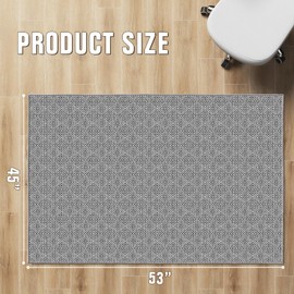 KMAT Office Chair Mat, 45x53in Heavy Duty Hardwood/Tile Floor Protector, Floor Mat Computer Desk Mat for Rolling Chairs, Work, Study, Office, Grey