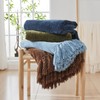 CozeCube Chenille Throw Blanket for Couch, Cozy Plush Fuzzy Decorative
