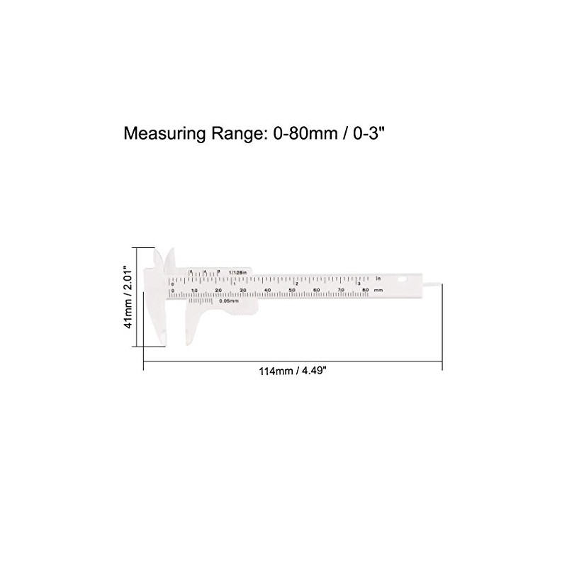 uxcell Vernier Caliper 80mm 3 Inch Metric Mini Double Scale