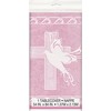 Unique Party 29883 - Plastic Pink Dove Cross Christening Tablecloth,