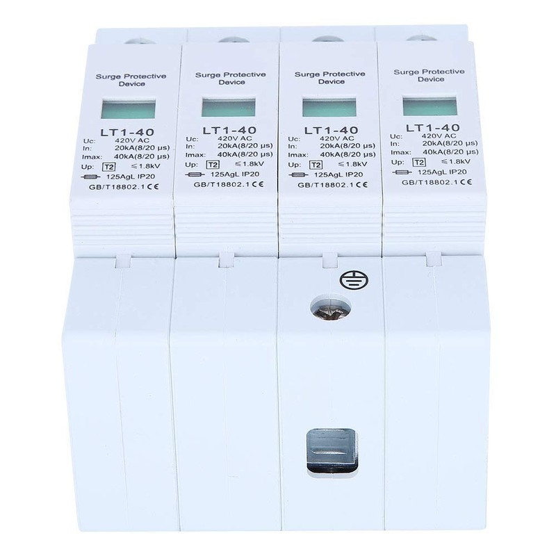 Surge Protector, LT1-40, 4P 420VAC 40KA, 35mm DIN Rail Mount