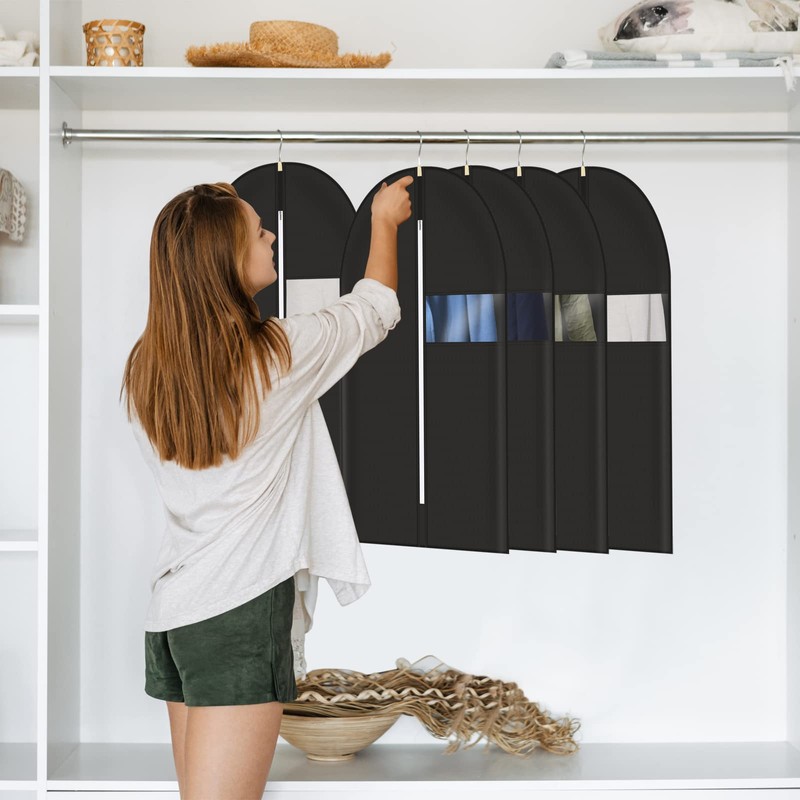 Asiulalt 5 Pack Garment Bag for Hanging Clothes, 40 Inch