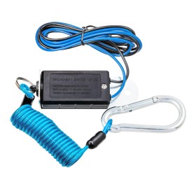 MECMO Trailer Breakaway Switch, 4 ft Breakaway Coiled Cable with Electric Break Switch, Stainless Steel Spring Towing Wire Electric Breakaway Switch with Pull Pin for Vehicle Truck RV Towing Trailer