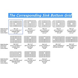 Sink Grid Protector Kitchen Sink Bottom Grid Stainless Steel Sink Grate with Center Drain Metal Sink Grate Protector for Kitchen Single Sink Bowl