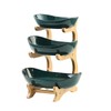 AYUCIA 3 Tier Fruit Bowl for Kitchen Counter - Ceramic