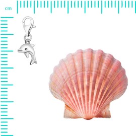 Quiges 925 Silver Seahorse Charm Pendant with Lobster Clasp for Bracelets, Sterling Silver, No Gemstone