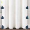 Lush Decor Boho Faux Linen Texture Tassel Window Curtain Panel