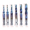 6Pcs Spiral Tap Drill Multifunctional HighSpeed Steel Hex Shank Drill