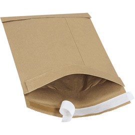 Aviditi Kraft Self-Seal Padded Mailers, #1, 7 1/4" x 12", Kraft Brown, Peel and Seal Closure, Fiber Cushioned Envelopes for Protecting Items During Shipping and Mailing, Case of 25