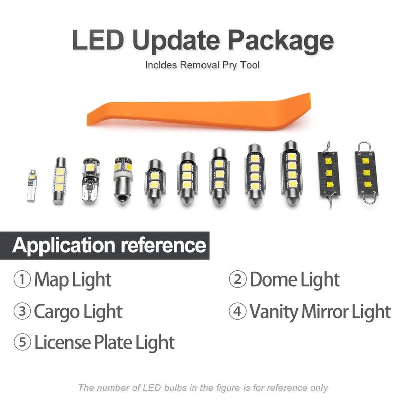 13pcs White LED Interior Lights Bulb Kit for Chevy Colorado/GMC