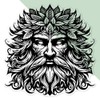 Large 210mm 'Green Man Portrait' Transparent/Clear Sticker Decal for Windows/Cars/Walls