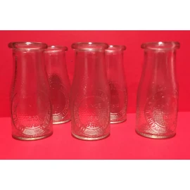Farm Dairy Milk By Heritage Company Since 1810 Milk Bottles, Vase  Lot of 6, New