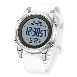 Pienolan Military Digital Sport Watch for Men, Waterproof, Tactical Diving Watch (F-Silver)