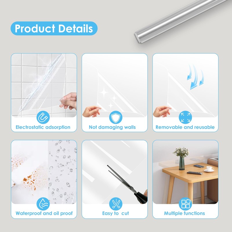 Electrostatic Wall Protective Film, Clear Wall Protector Film, Self-Adhesive Contact