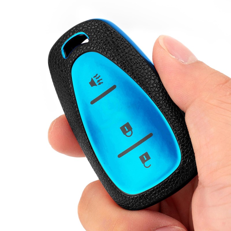 CHATYYD Key fob Cover for Chevy Equinox with Keychain,Soft Leather