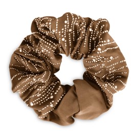 SXQLYH Hair Bobbles Satin Elastics with Crystal Stones, Satin Hair Scrunchie, Soft Comfortable Satin Hair Scrunchies, Ponytail Holder Bobble for Women, Long Hair (Brown)