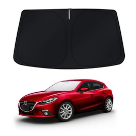 BESTVIEW Front Windshield Sun Shade Compatible with Mazda 3 Hatchback Sedan 2014-2018, Foldable Reflective Sunshade for Car Front Window, 3 Layers 210T Material
