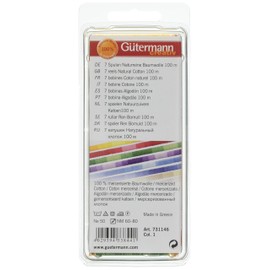 Gutermann Thread Set: Cotton 50 Multi-Colour: 7 x 100m: Assorted, 6.8 x 2 x 16.2 cm