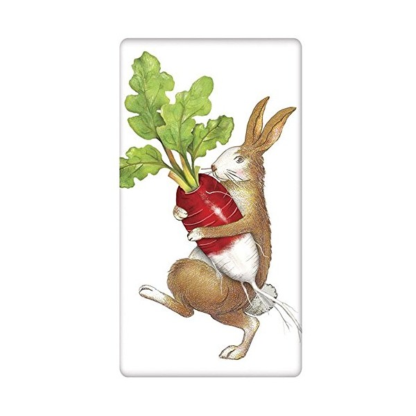 Mary Lake-Thompson Rabbit with Radish Flour Sack Dish Towel