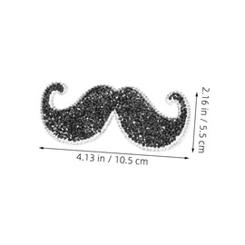 SEWACC 2pcs Beard Iron Patches Glitter Embroidery Repair Patches for Clothing Hats Bags Backpacks Stylish Appliques for Parties Outdoor Use