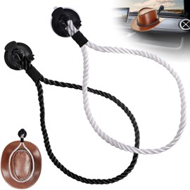 WADY 2 Soportes para Sombrero de Vaquero para Vehículo Soporte para Sombrero de Vaquero con Ventosa Soporte para Sombreros de Vaquero para Vehículo Estante para Sombrero de Vaquero (Blanco y Negro)