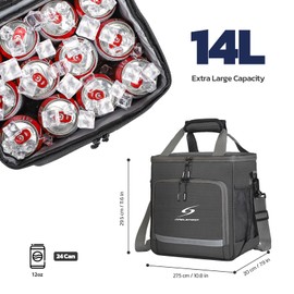 Maelstrom Insulated 14L Lunch Bag Women/Men, Lunch Box for Men,Leakproof Lunch Cooler Bag, Lunch Tote Bag (Gray)