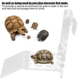 Zerodis Turtle Basking Platform, Transparent Turtle Resting Terrace Aquatic Reptile Basking Platform Turtle Hanging Ramp Climbing Rack for Aquarium