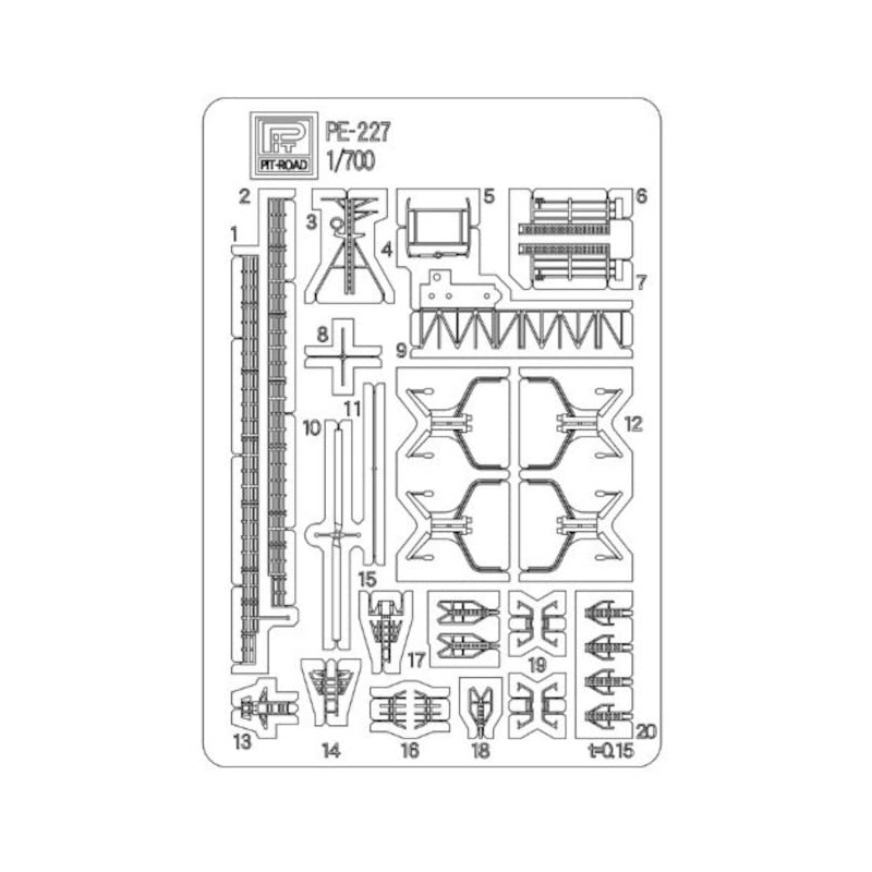 ピットロード 1/700 海上保安庁 巡視船 PL-31 いず用エッチングパーツ PE227